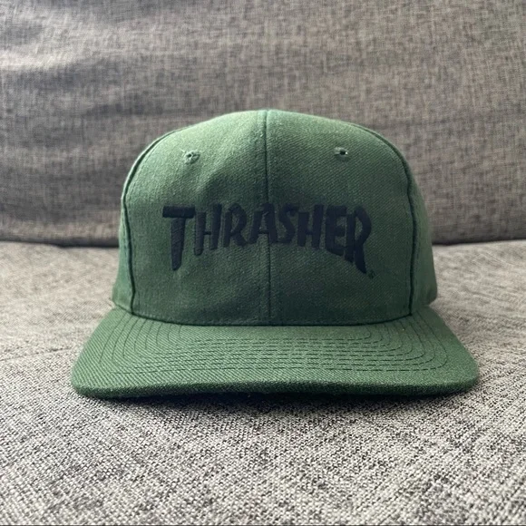 帽子 80s 90s THRASHER HAT Vintage 90s 2000s Thrasher Magazine Brown Corduroy SnapBack